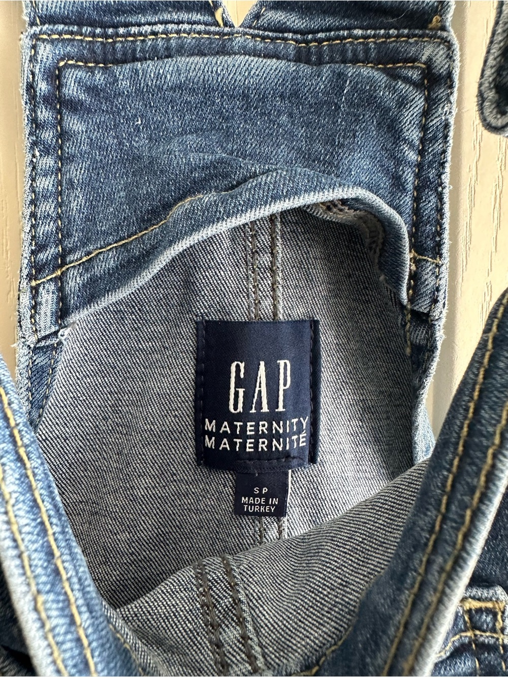 GAP Maternity Classic Blue Denim Overalls - Picture 4 of 8